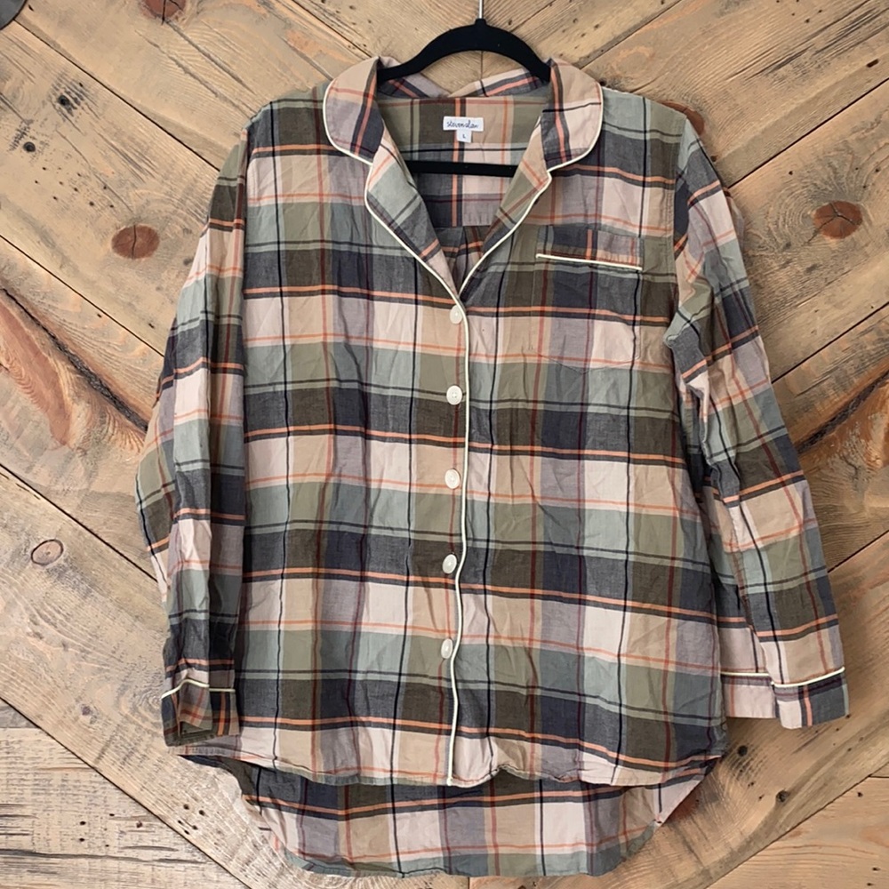 Anthro Steven Alan Pajama Shirt L